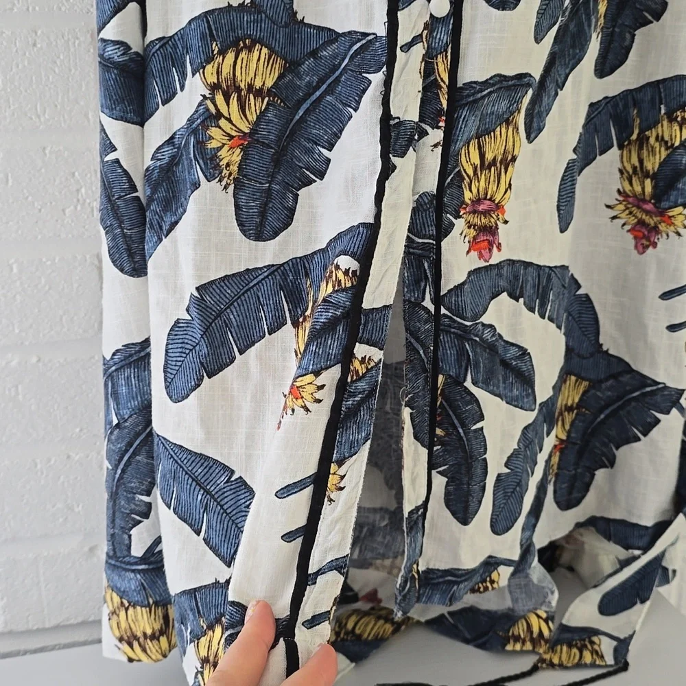 Desmond & Dempsey X H&M Banana Leaves Tropical Maxi Dress Size L - Picture 8 of 12